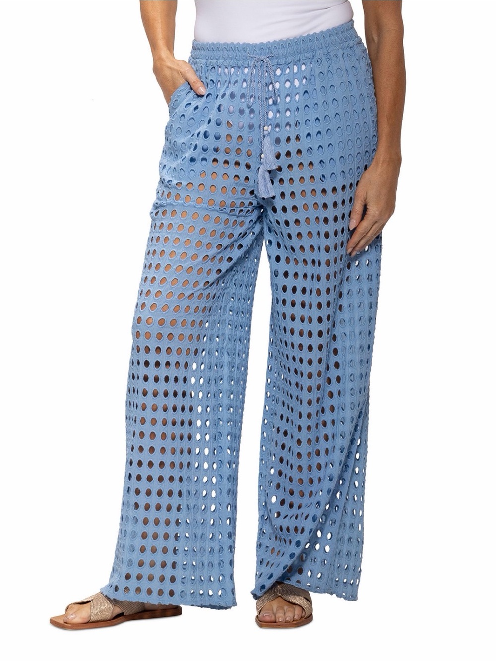 Dotti Women’s Openwork Dot Shirt Cover Up Pants